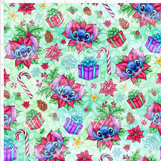Ohana Holiday Magic - Alien Floral Toss - Green