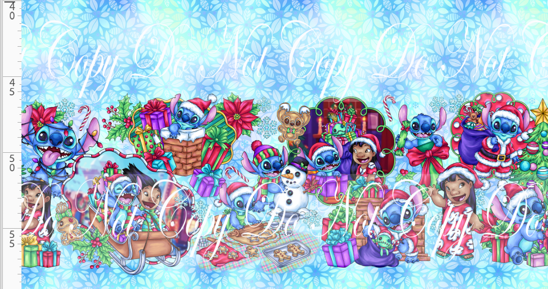 Ohana Holiday Magic - Double Border - Aqua