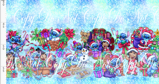 Ohana Holiday Magic - Double Border - Aqua