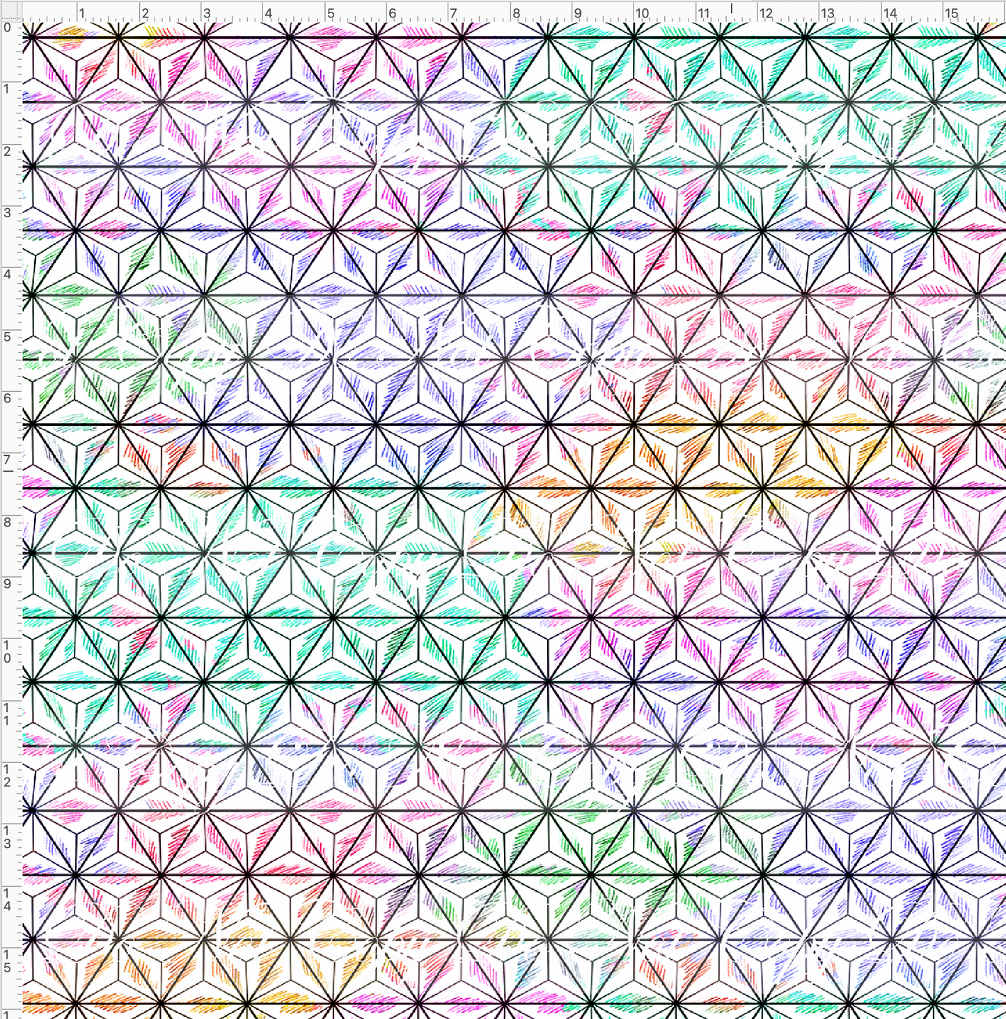 One little spark-triangles-white with black lines-large scale