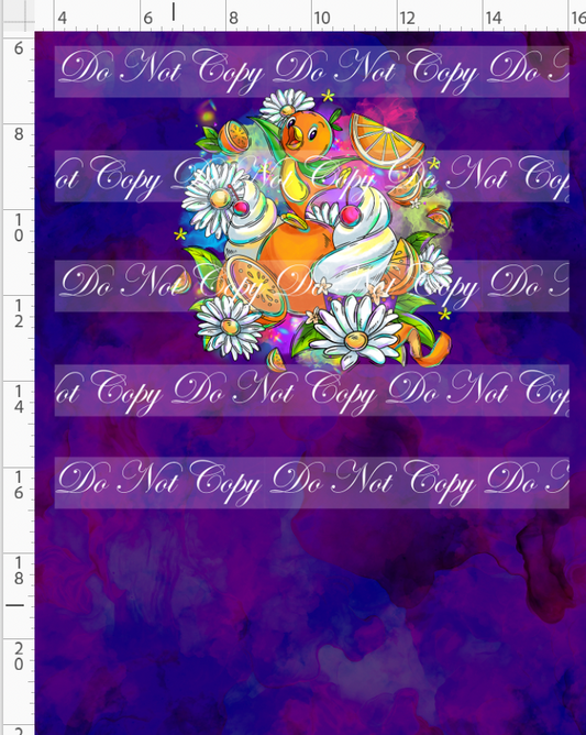 Orange Sunshine - Panel - Purple - bird and whip  - CHILD