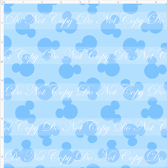 Pastel Mouse Heads - Blue