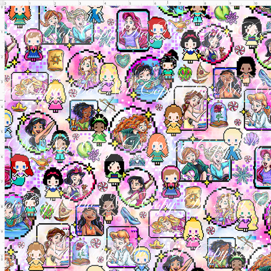 Pixel Princesses-Frames-small scale-pastel background