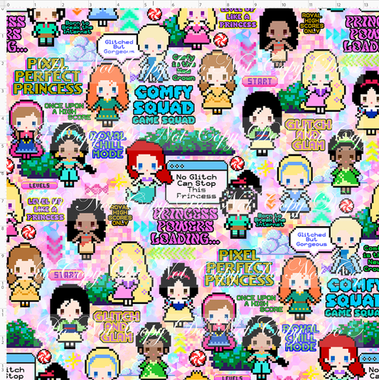 Pixel Princesses-Glitch princess-regular scale-pastel background