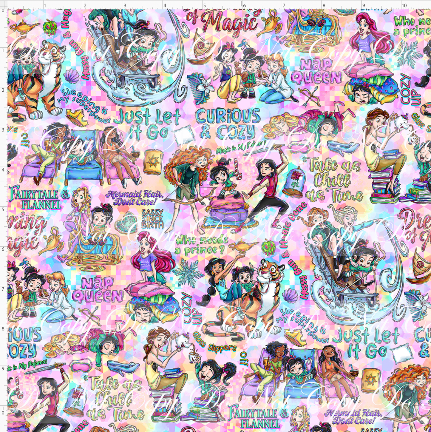 Pixel Princesses-Words-small scale-pastel background