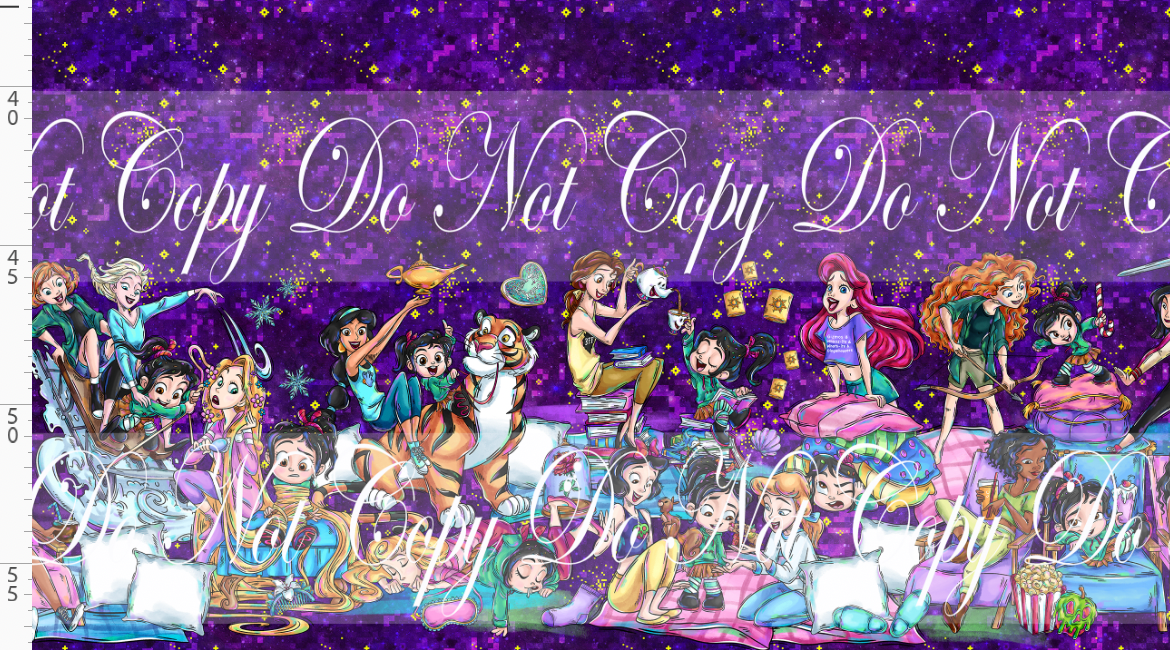 Pixel Princesses-double border-purple background