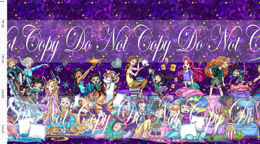Pixel Princesses-double border-purple background