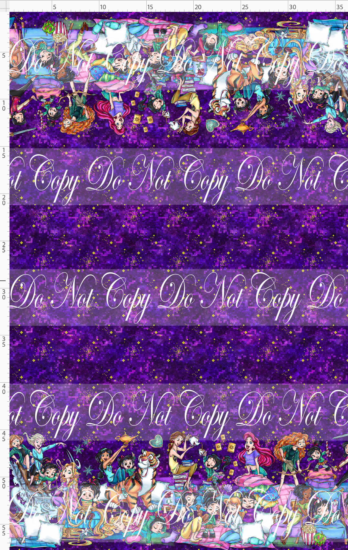 Pixel Princesses-double border-purple background