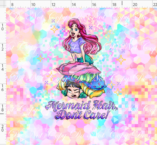 Pixel Princesses-panel-mermaid-pastel background-adult