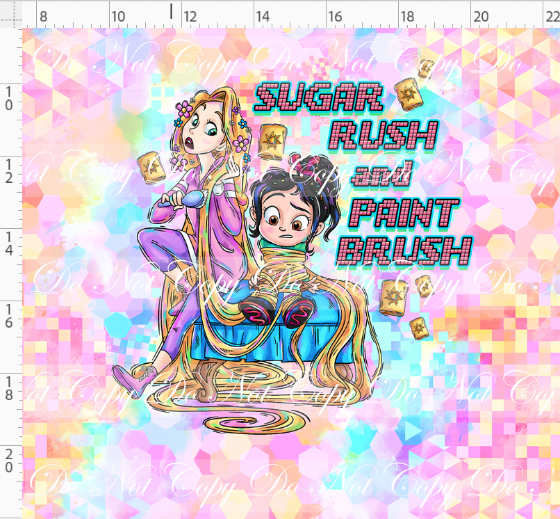 Pixel Princesses-panel-sugar rush and paint brush-pastel background-adult