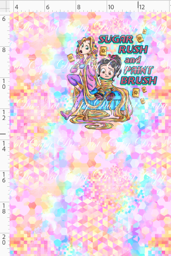 Pixel Princesses-panel-sugar rush and paint brush-pastel background-child
