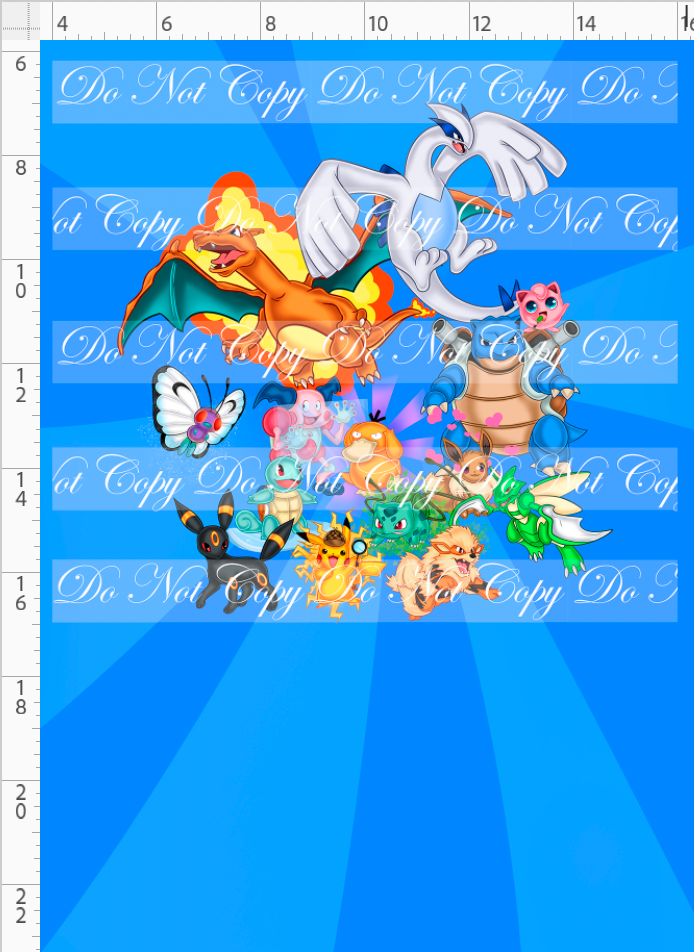 Pocket Critters blue panel big kid