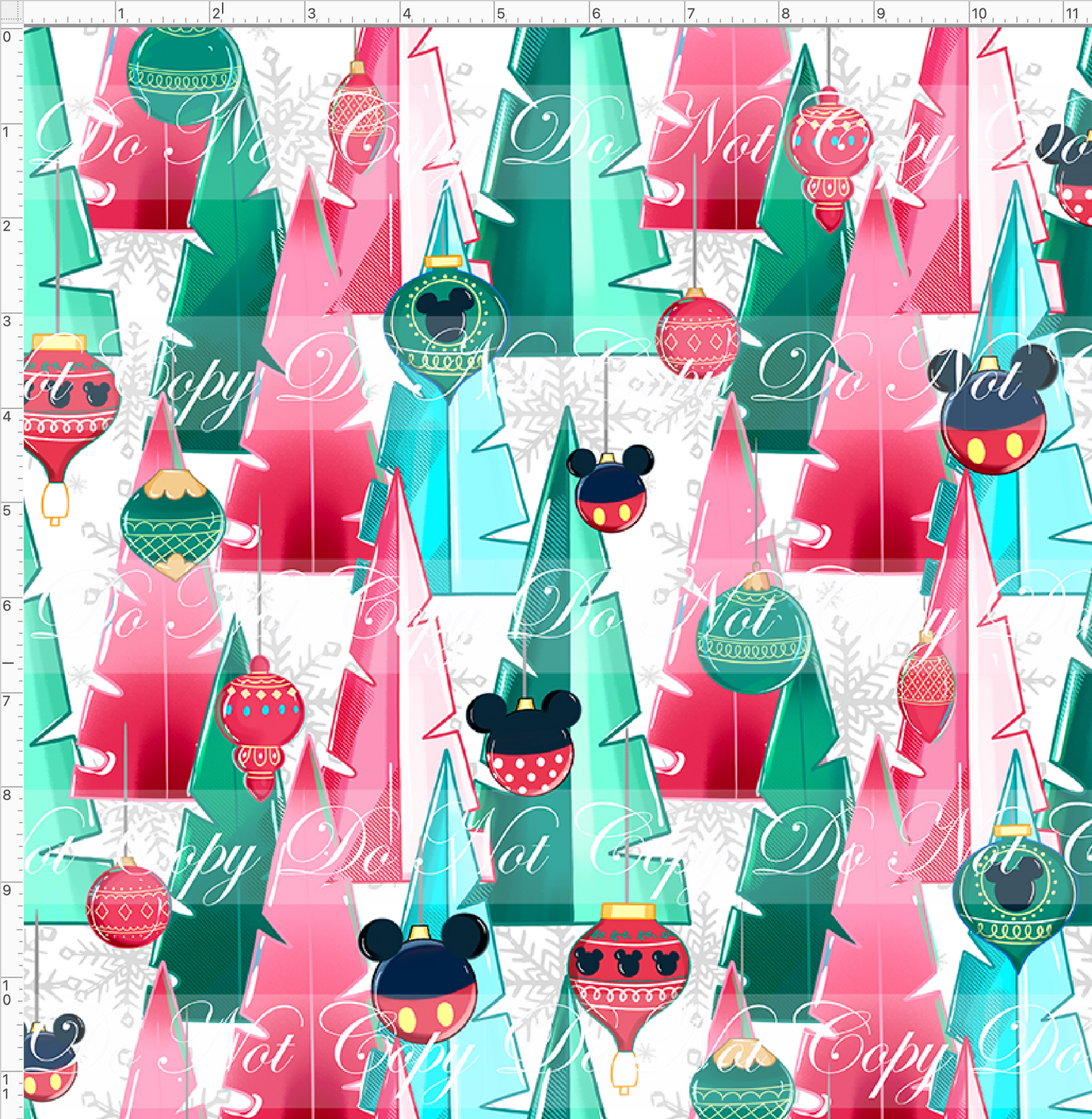 Poinsettia Mouse-Trees and Ornaments-Regular Scale