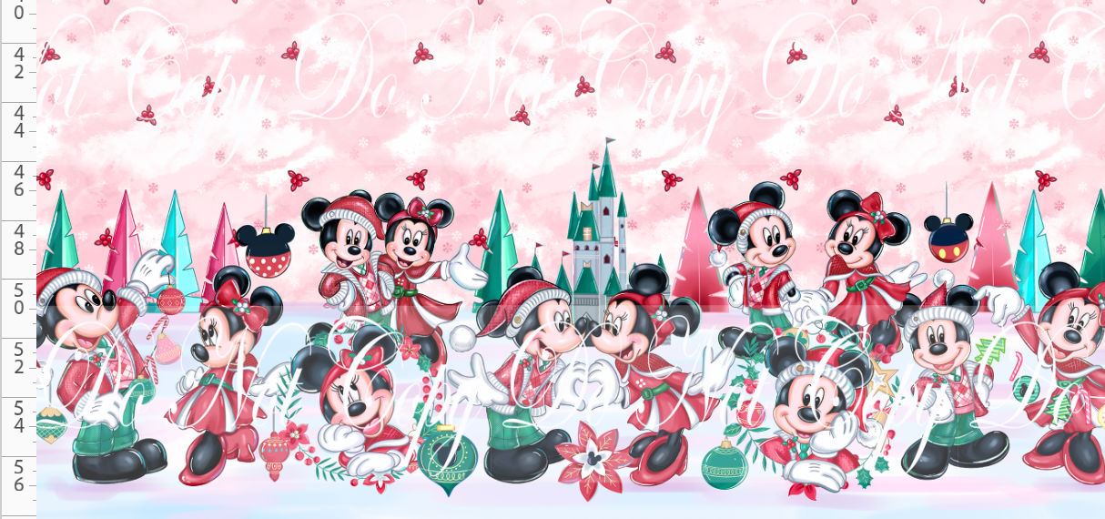 Poinsettia Mouse-double border-red