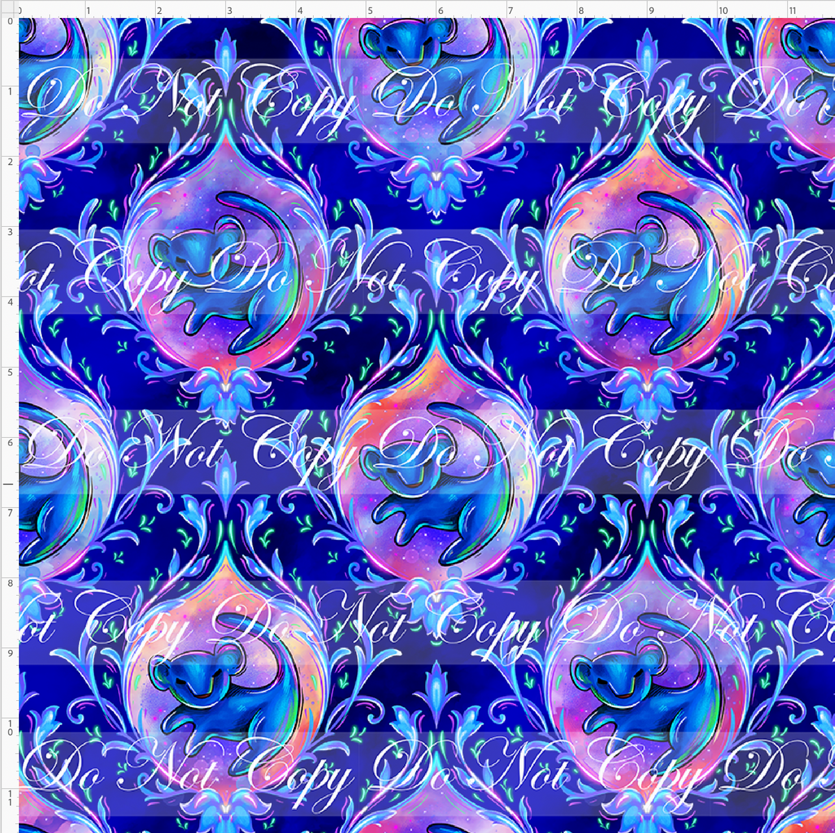 Pride of the Savannah - Damask - Navy - Regular Scale