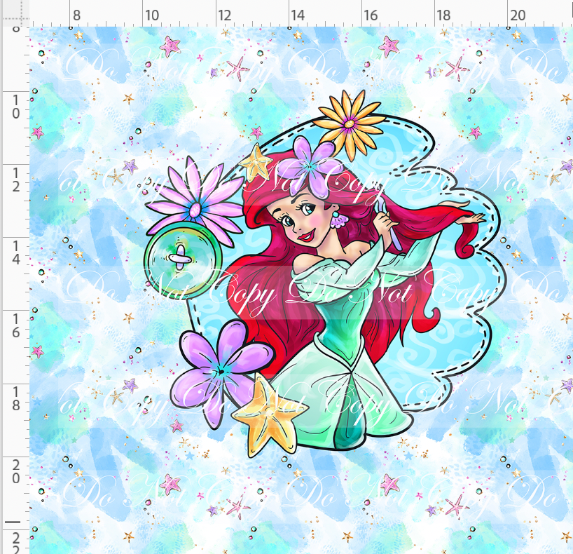 Princess Power - Panel - Mermaid - Blue - ADULT