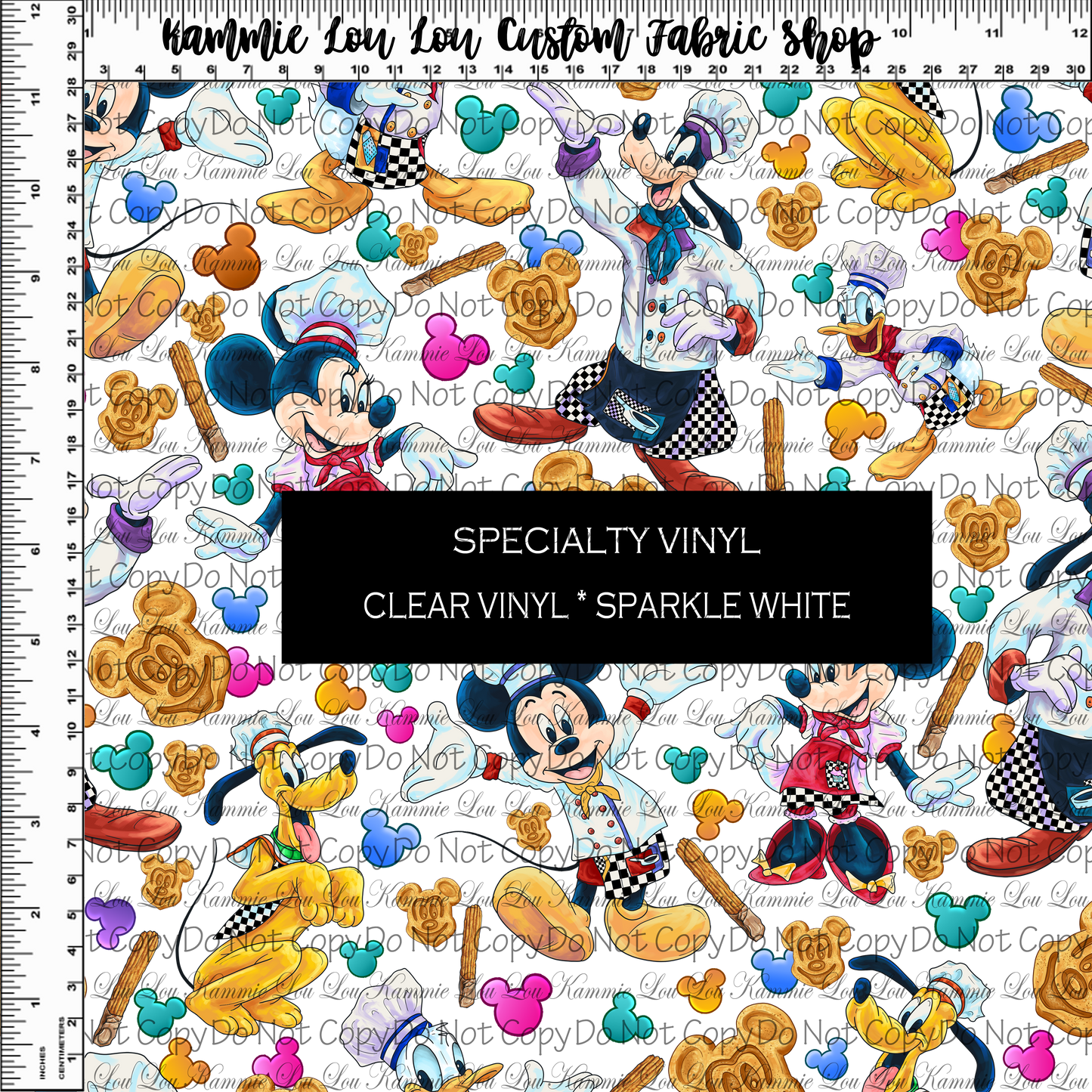 The Chef's Place - Main Design - Regular Scale - ROLLS - Clear & Glitter PVC Options