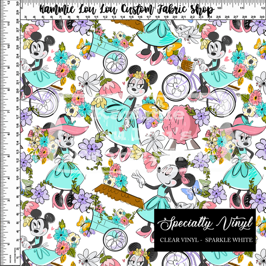 Flower and Garden - Main Toss - ROLLS - Clear & Glitter PVC Options