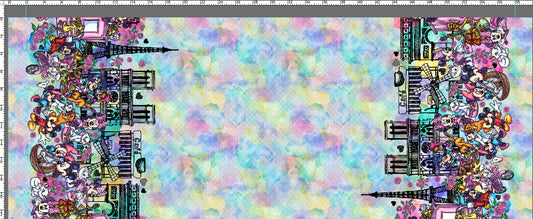 Ville De L'Amour - Double Border - Watercolor