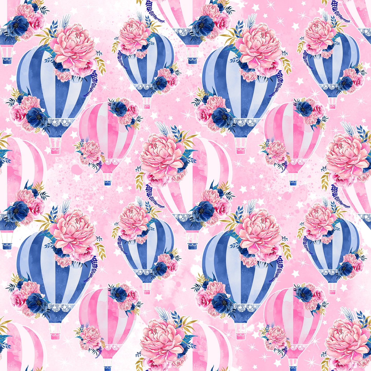 R45 Up Up and Away - Balloons Small WhiteBlue