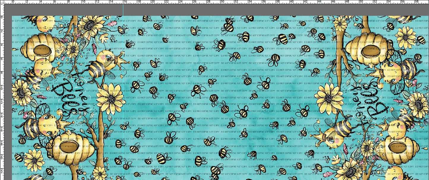 Bee My Honey Bee - Double Border Teal