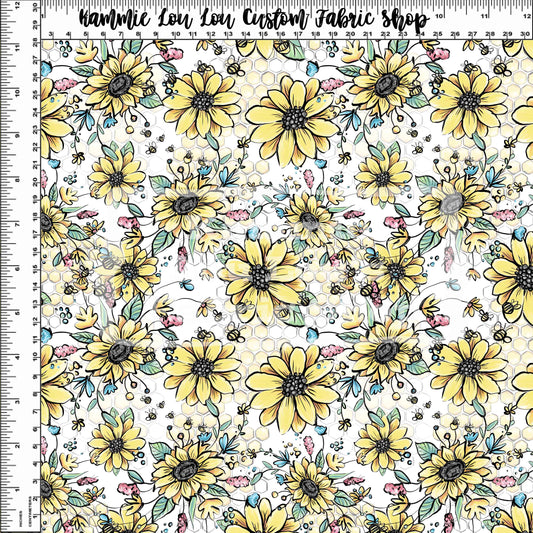 Bee My Honey Bee - Floral White - Small Scale