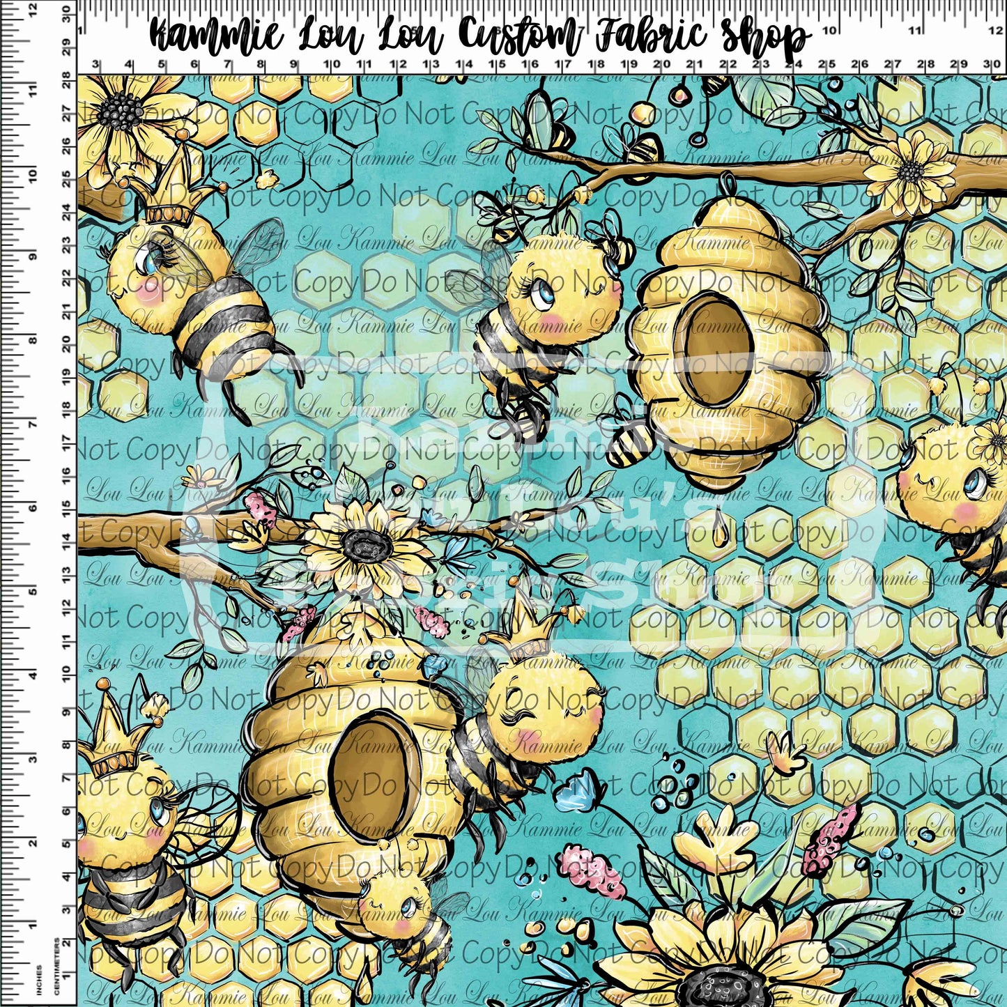 Bee My Honey Bee - Main Teal - Regular Scale