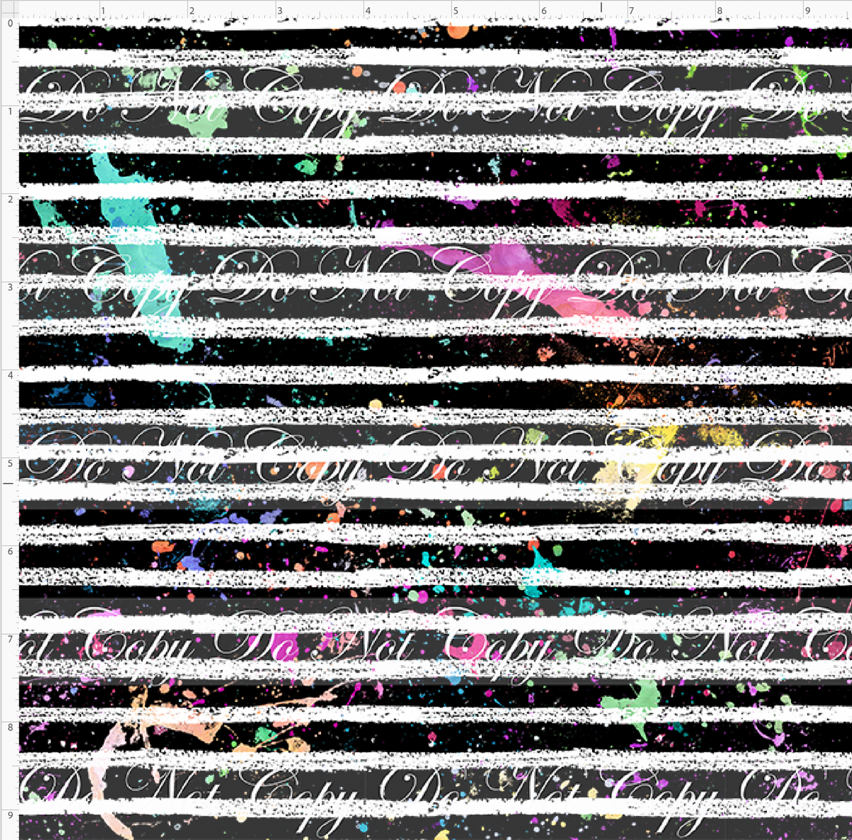 Rainbow Critters-black and white stripe with paint splatter