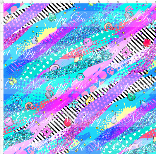 Rainbow Critters-brush strokes-large scale