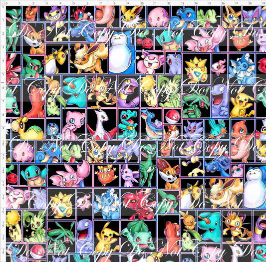 Rainbow Critters-characters squares-black-large scale