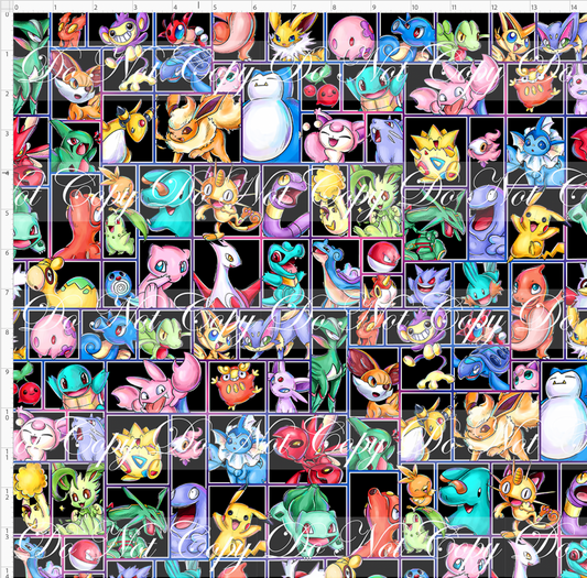 Rainbow Critters-characters squares-black-regular scale