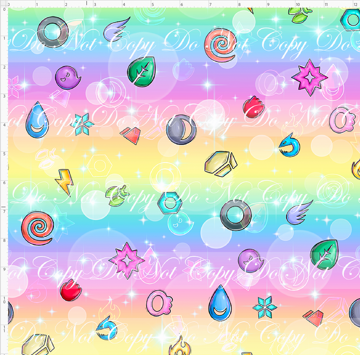 Rainbow Critters-symbols on colorful background