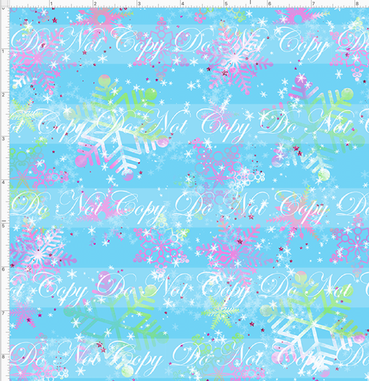 Red nosed reindeer - snowflakes - blue