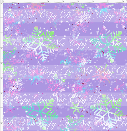 Red nosed reindeer - snowflakes - purple