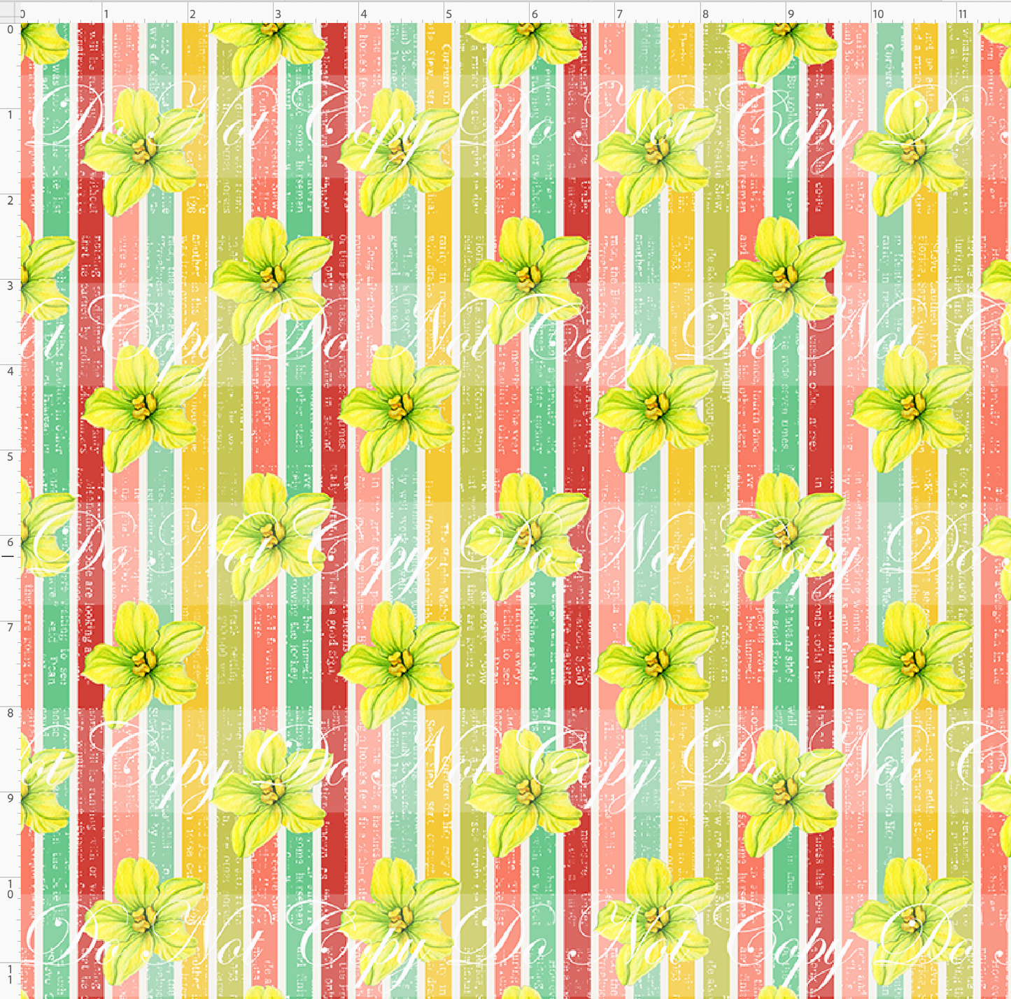 Retro Summer - Verticle Flower Stripes