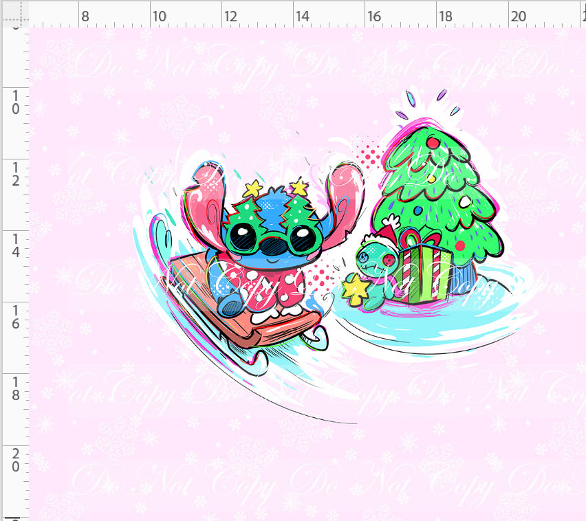 Kawaii Christmas - Panel - Snowflake - Pink - 626 - ADULT