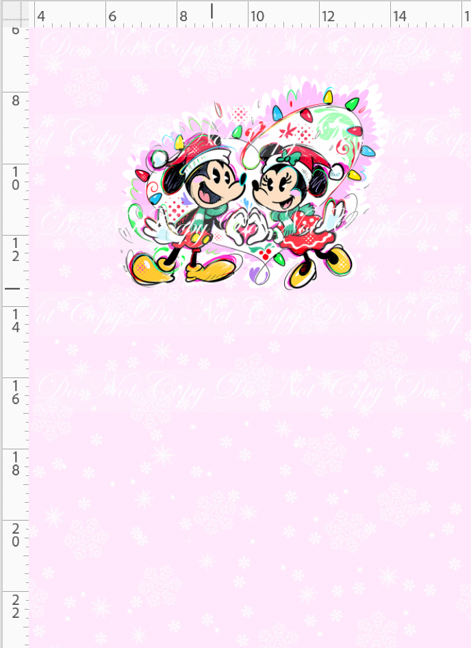 Kawaii Christmas - Panel - Snowflake - Pink - Mice - CHILD