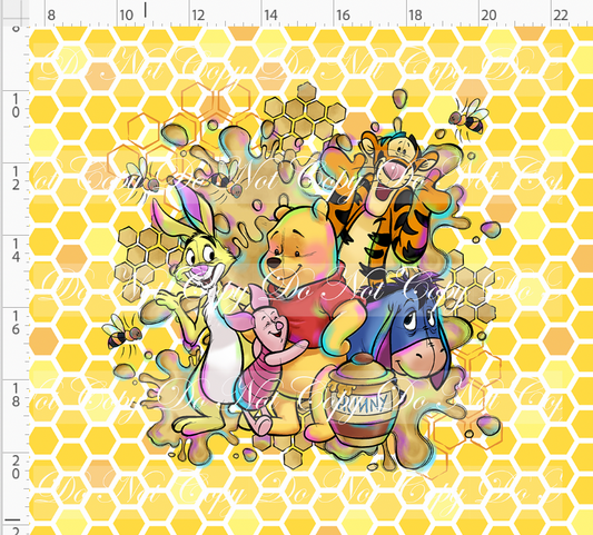 Sweet like hunny - panel - hunny splatter - yellow - adult