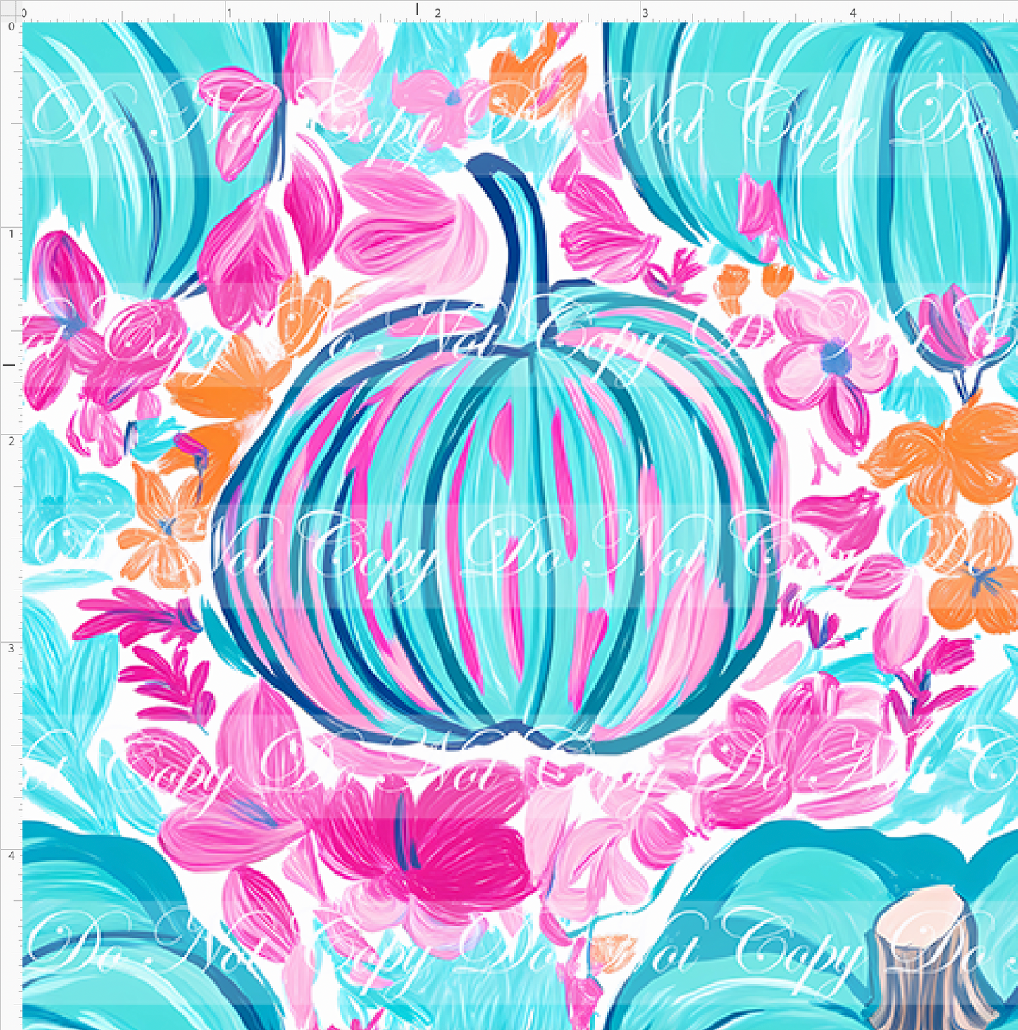Teal & Floral Fall - Design 1