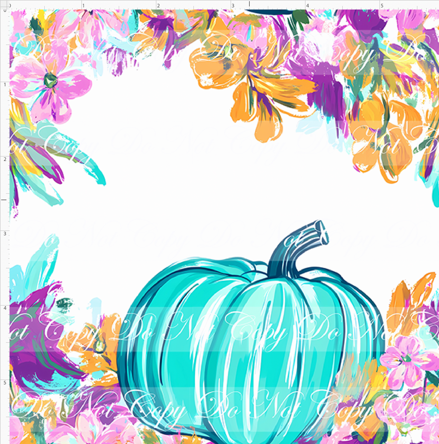 Teal & Floral Fall - Design 8