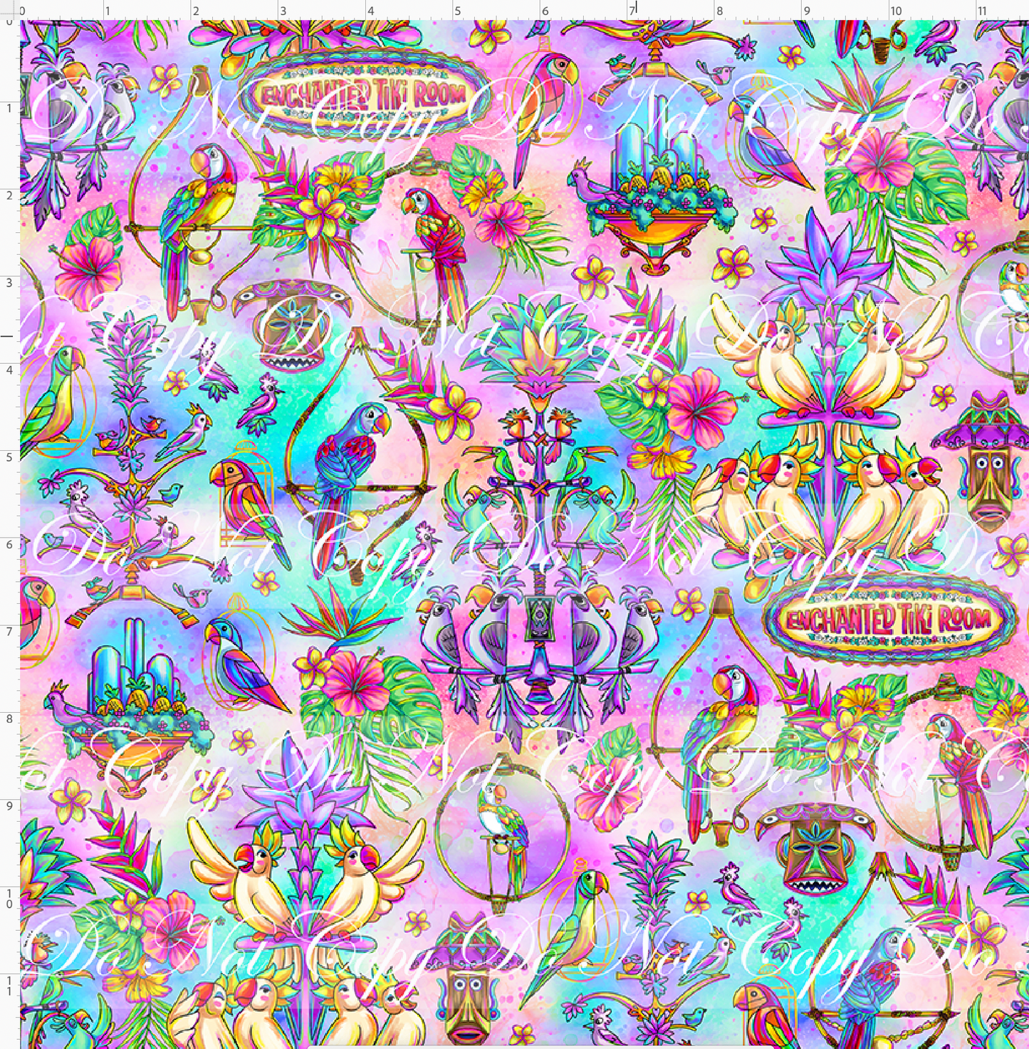 Tiki Birds - Main -  Regular Scale - Rainbow