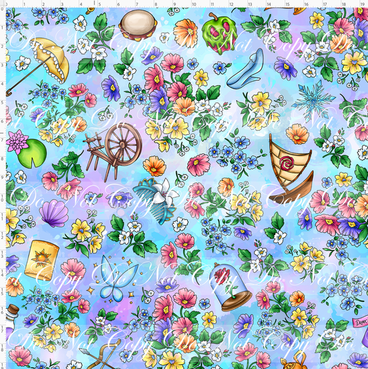 Tiny Crowns - Floral Elements Toss - Aqua
