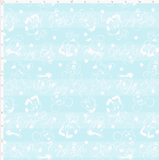 Vintage Confections - Character Head Toss - Vintage Blue - with White