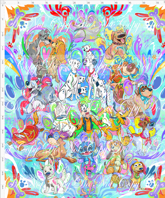 Who Let The Dogs Out - Full size blanket panel 58w x 72h