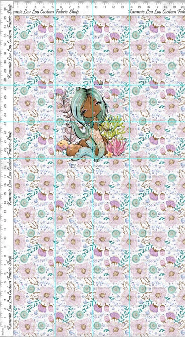 Sea Bound Beauties - Panel - CHILD - Teal Hair