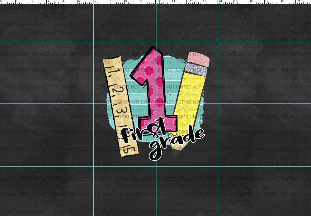 R117 : School Days - Blackboard Collection - Pencil Ruler Panel