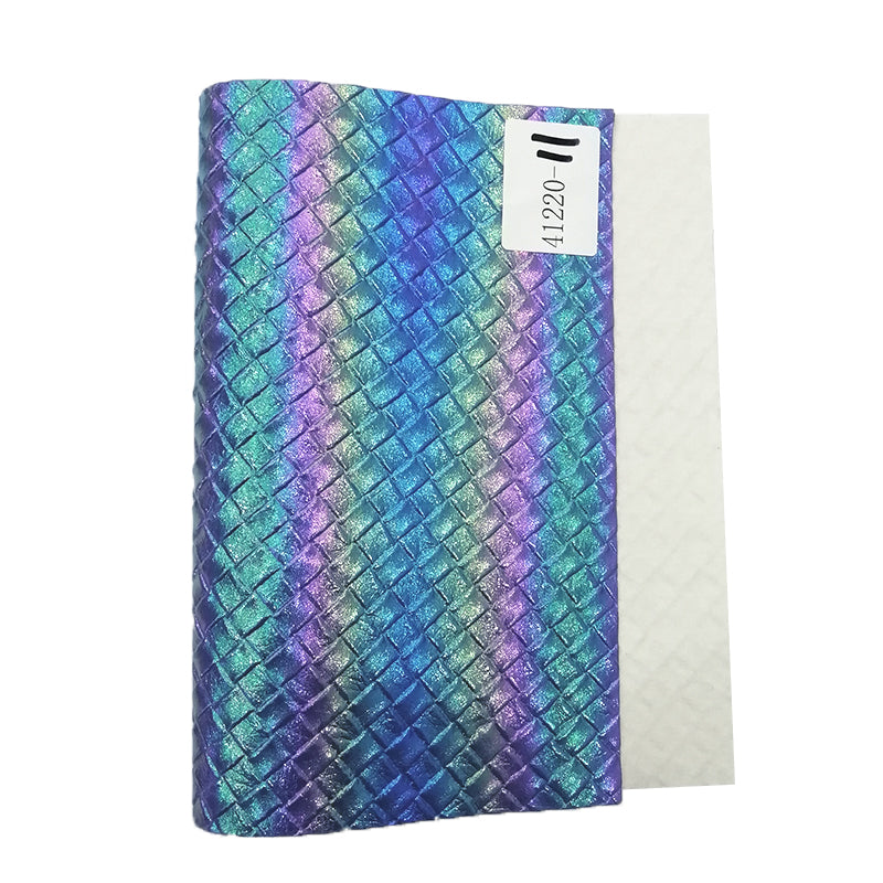 Open - Bag Makers Delight - Iridescent Basketweave Embossed Vinyl Faux Leather (41220)