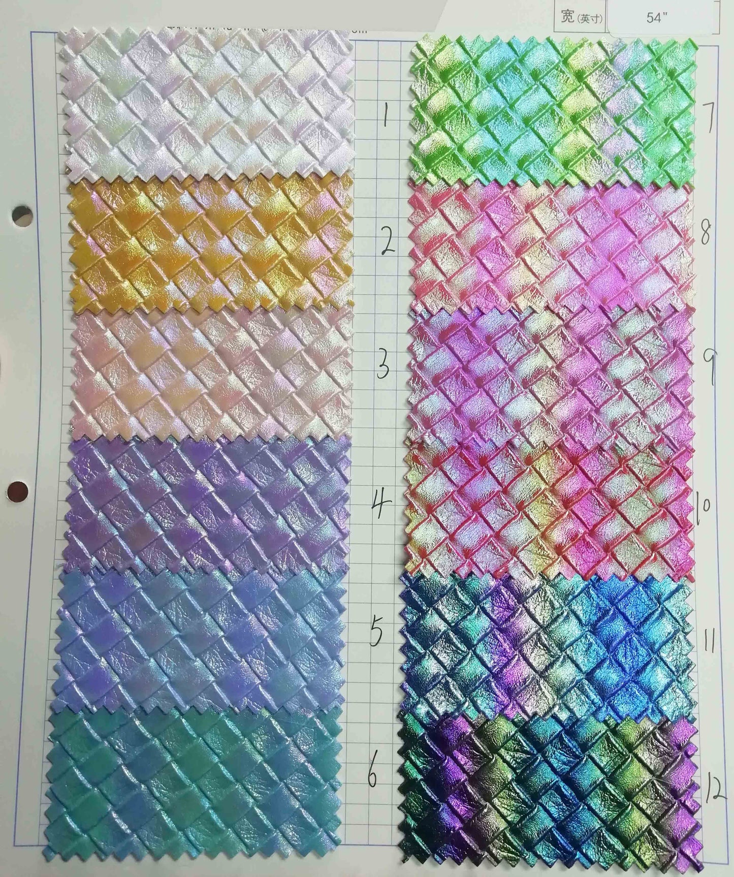 Open - Bag Makers Delight - Iridescent Basketweave Embossed Vinyl Faux Leather (41220)