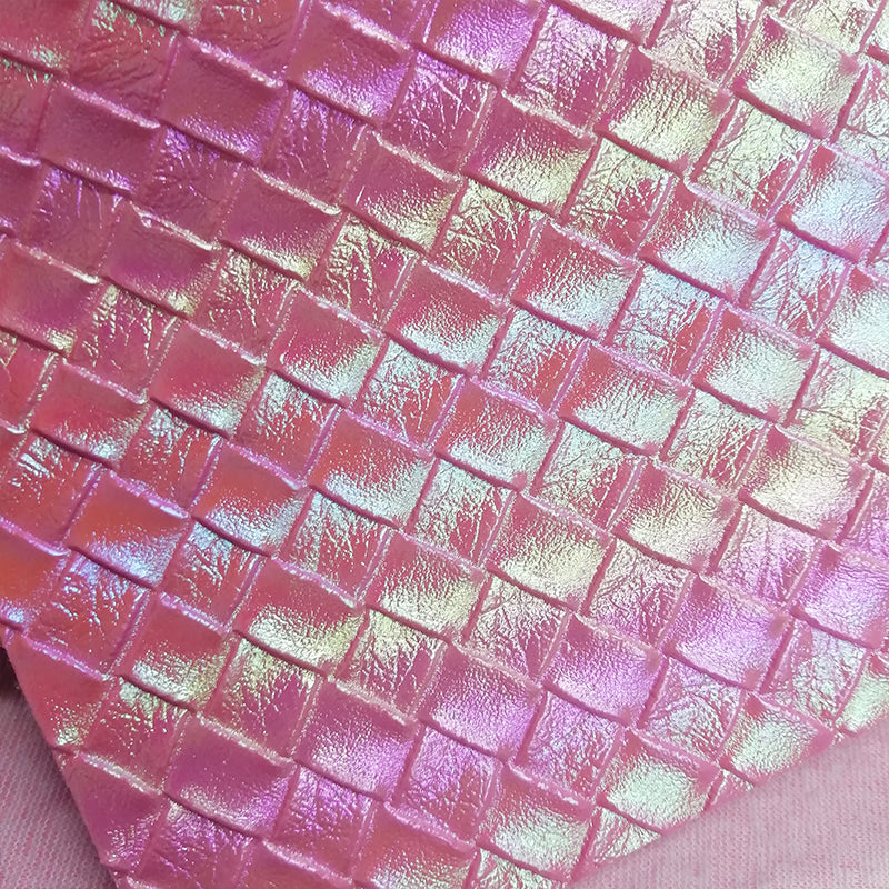Open - Bag Makers Delight - Iridescent Basketweave Embossed Vinyl Faux Leather (41220)