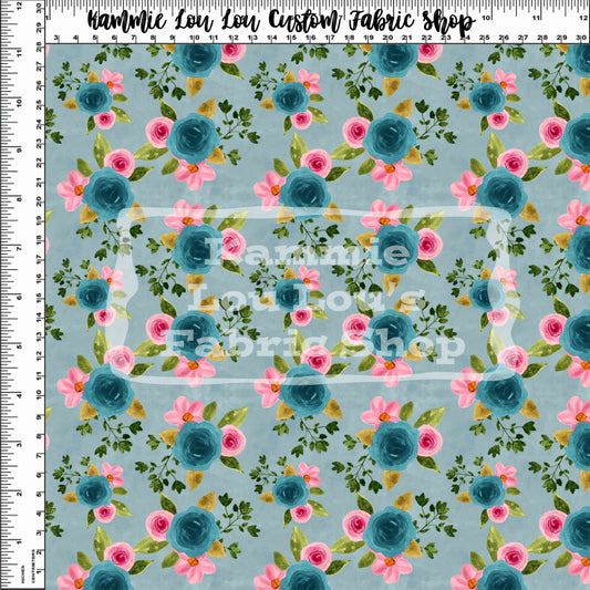 R112 Country Roads - Blue Mini Floral